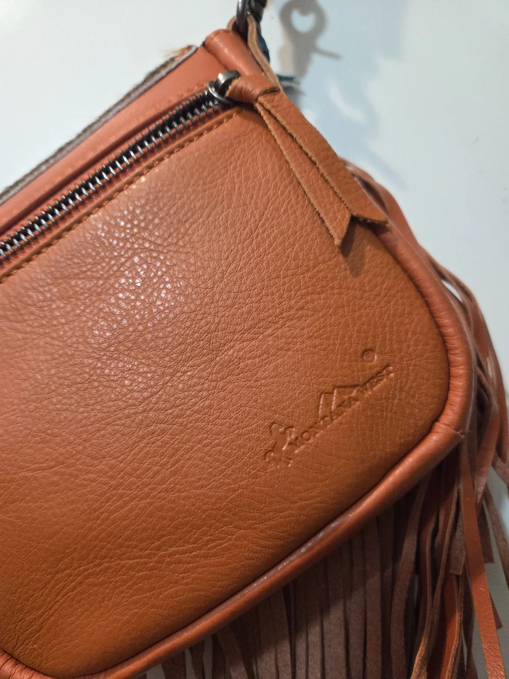Montana West Brown and White Hair-On Hide Fringe Crossbody Bag